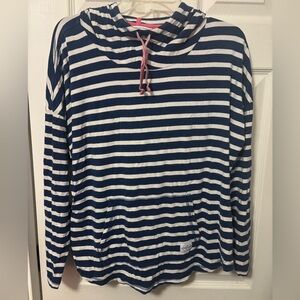 Southern Tide Navy and White Striped Shirt